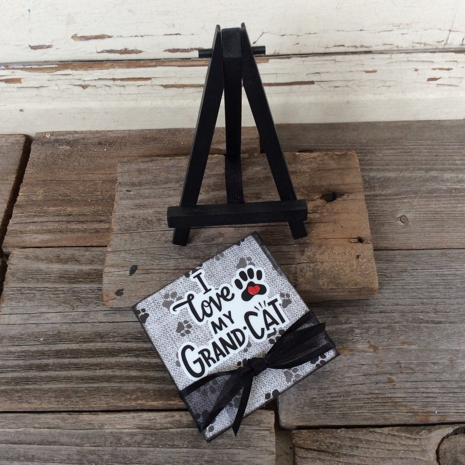 AGD Pet Gift - I Love My Grand Cat Easel Display