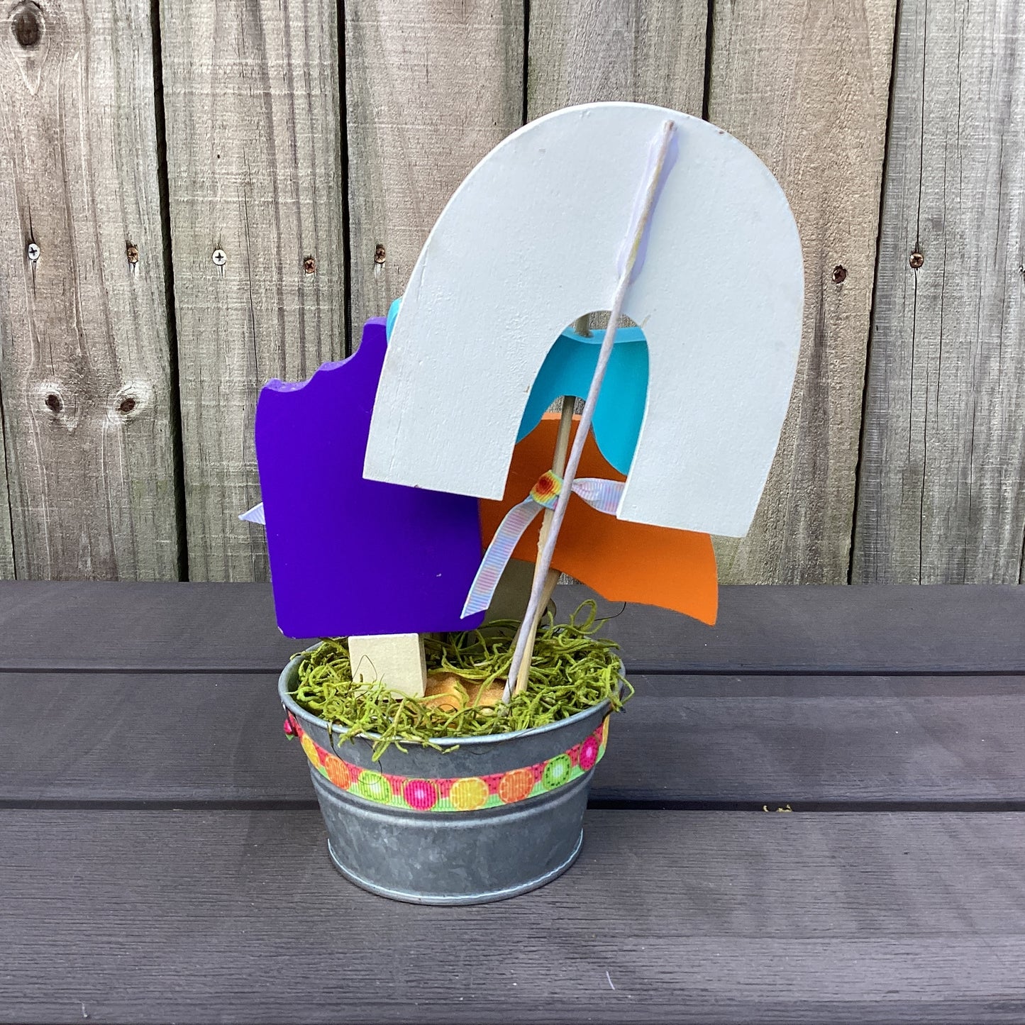 AGD Summer Decor - Hello Summer Beach Icon Galvanized Small Display