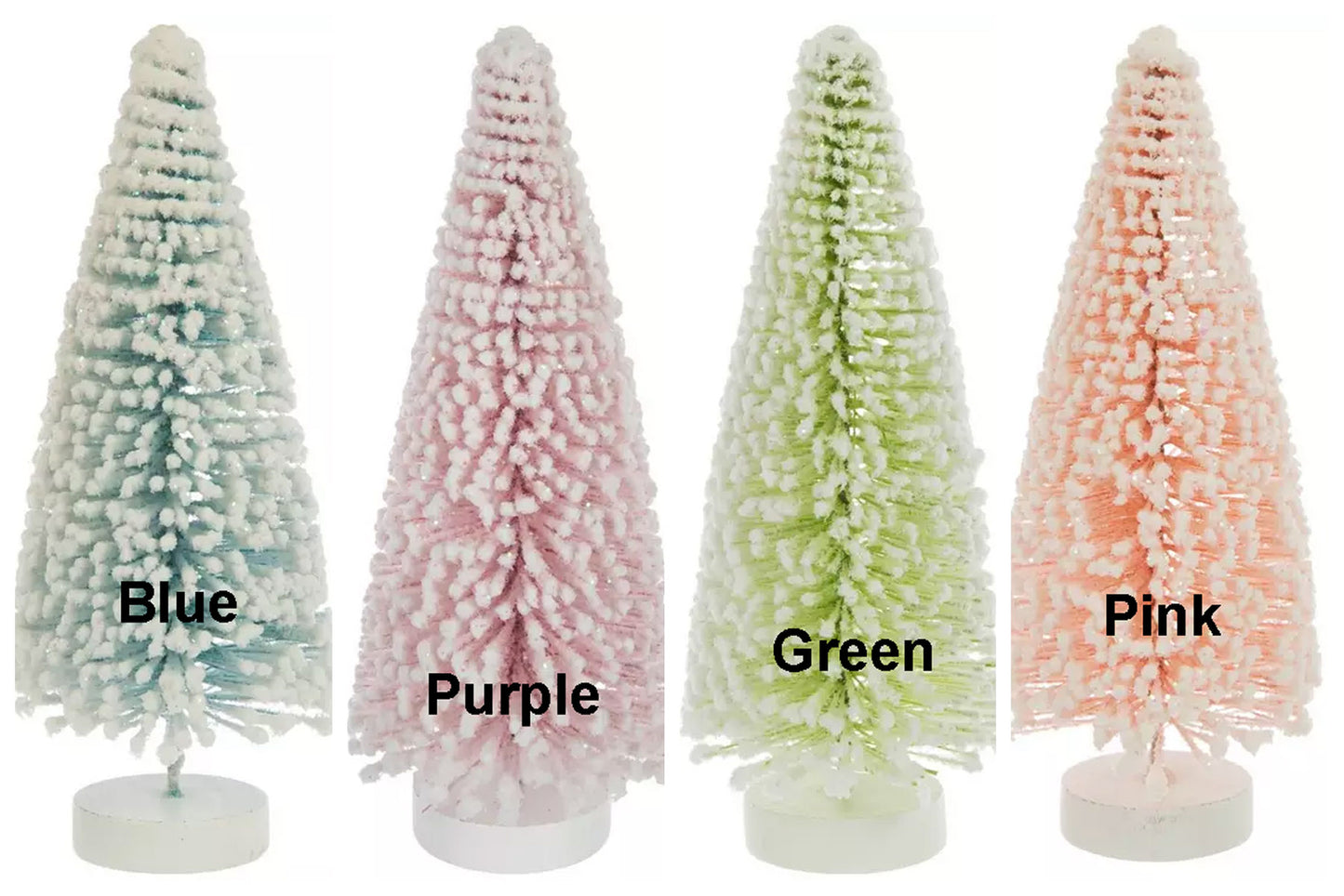 HL Christmas Decor - Pastel Flock Sisal Bottle-brush Tree 9-inch