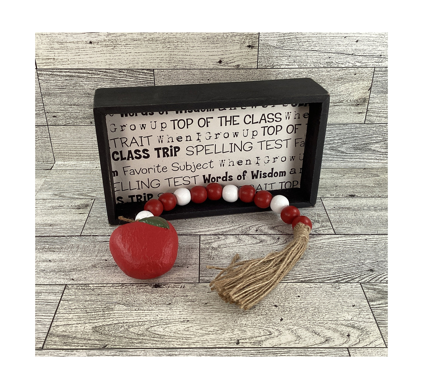 AGD Teacher Gift - Garland and Touch Lives Forever Box Sign 2pc