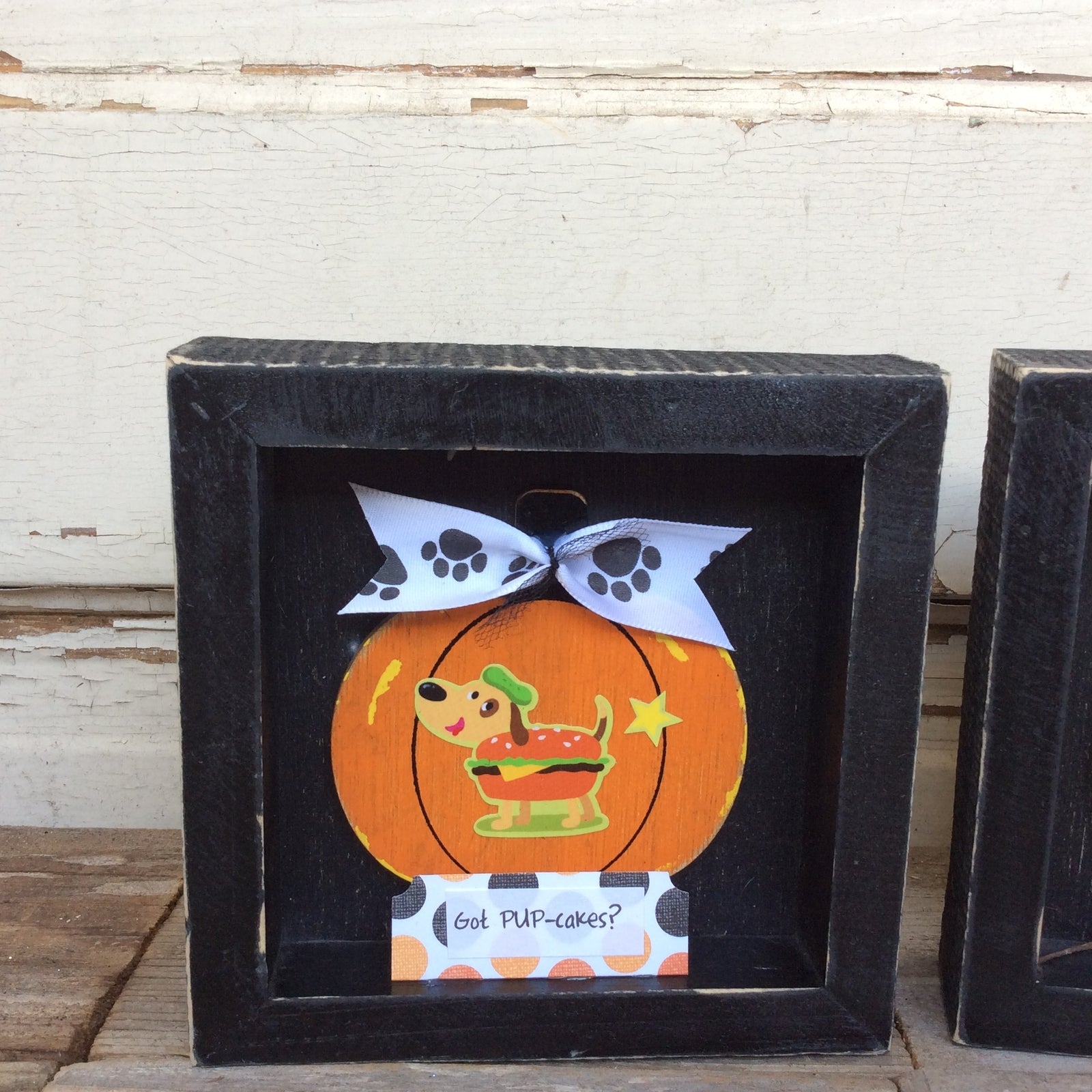 AGD Halloween Decor - Cute Sayings Puppy Dog Box Signs 2pc.