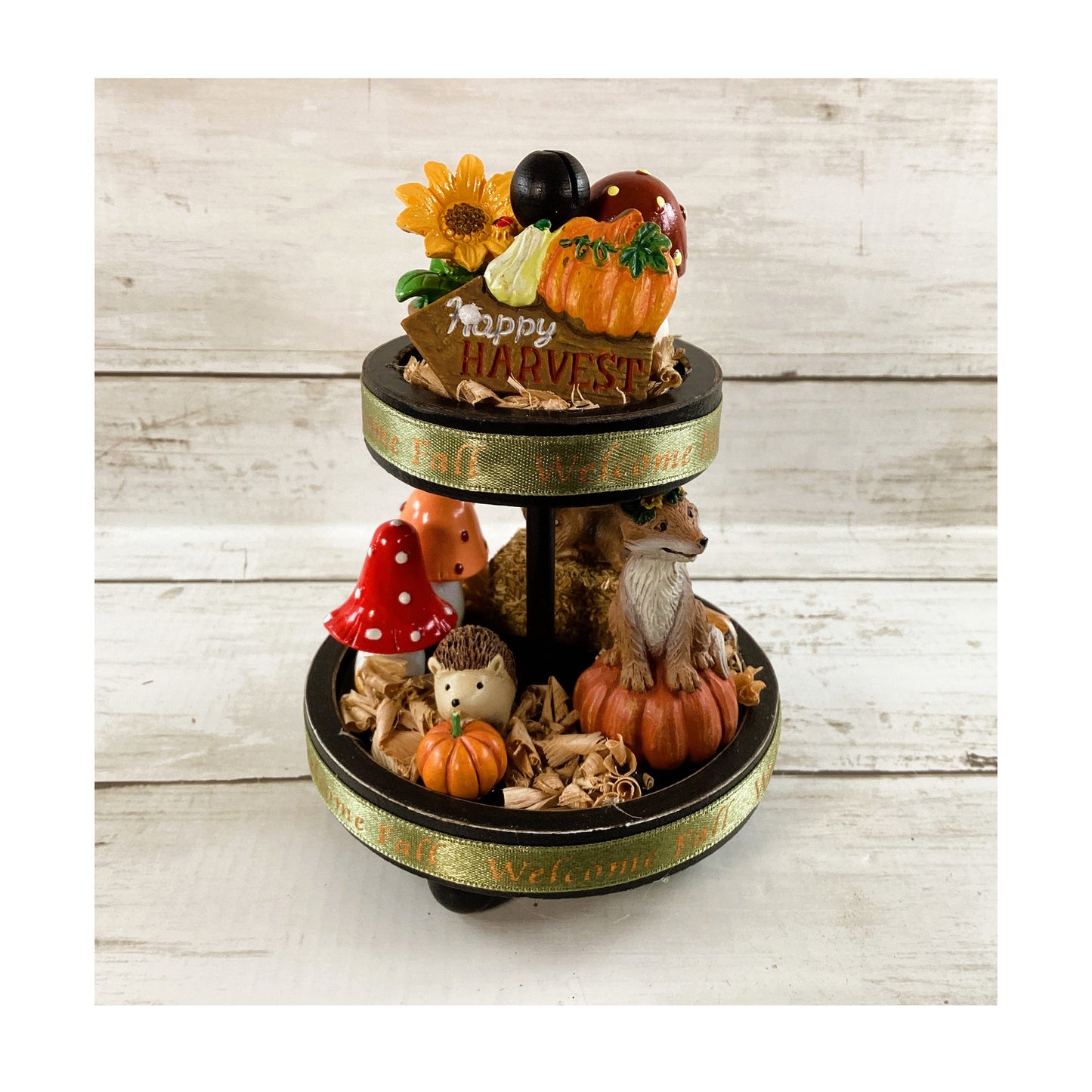 AGD Fall Decor - Harvest Critters Small Miniature Fairy Tier Tray