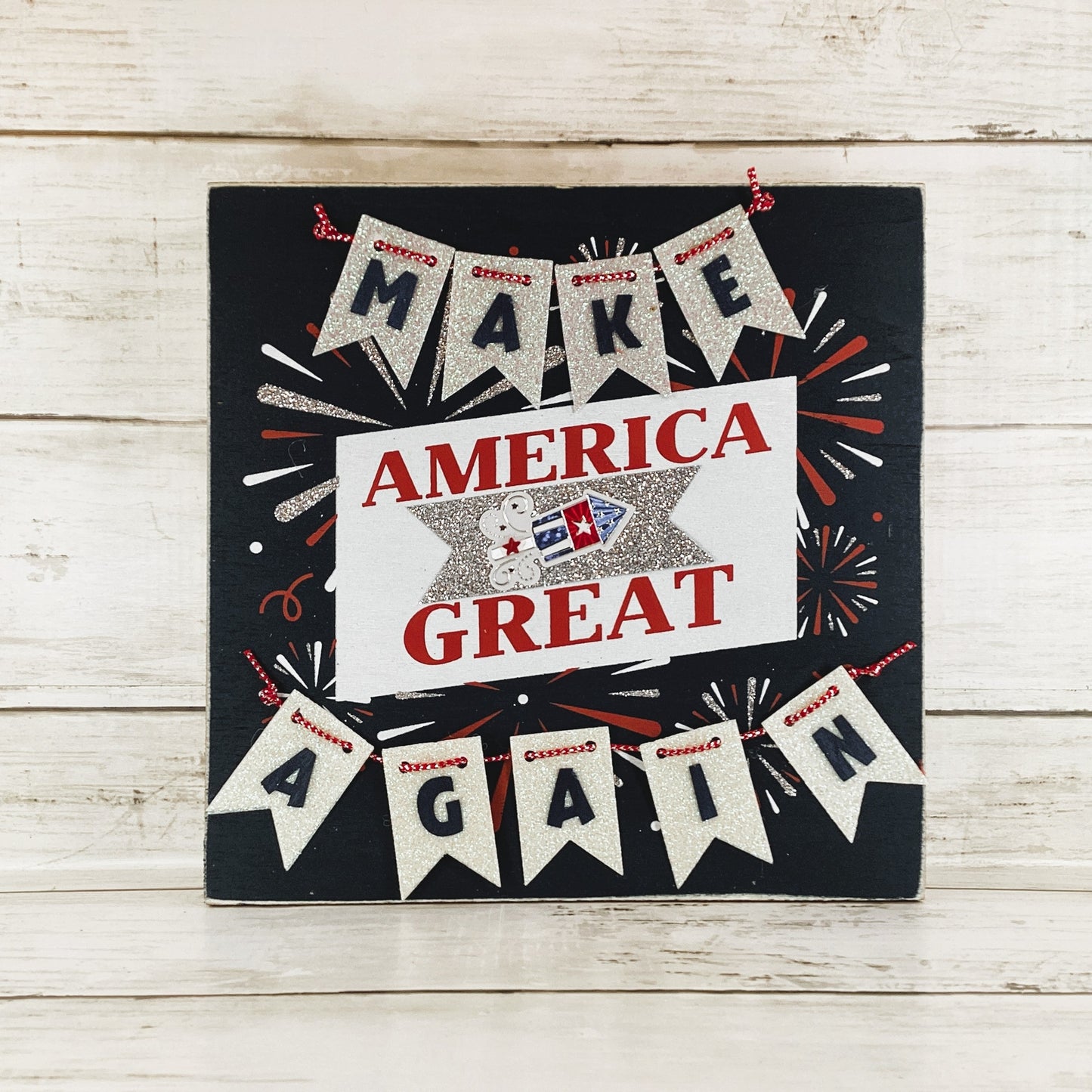 AGD Patriotic Decor - MAGA Make America Great Again Box Sign