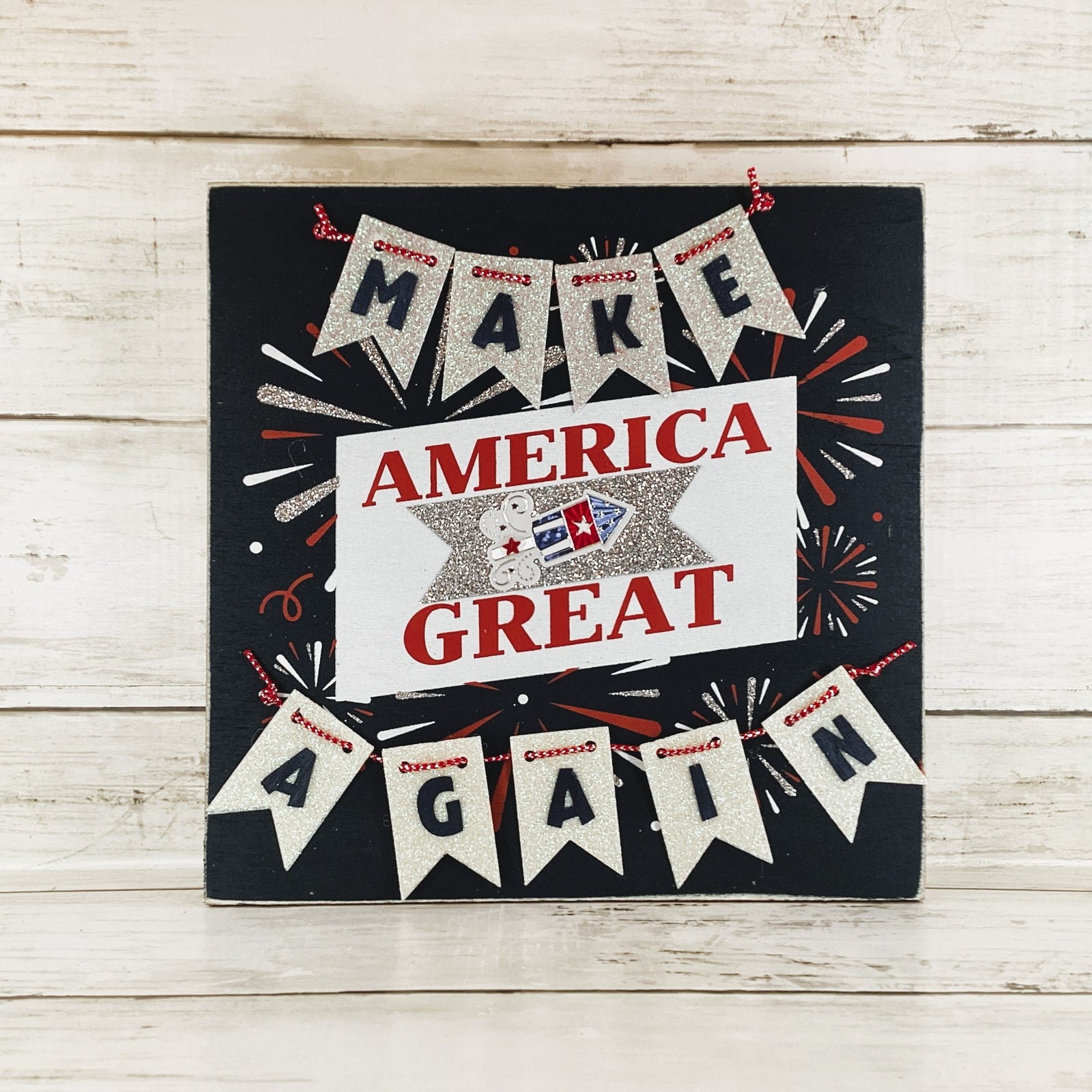 AGD Patriotic Decor - MAGA Make America Great Again Box Sign