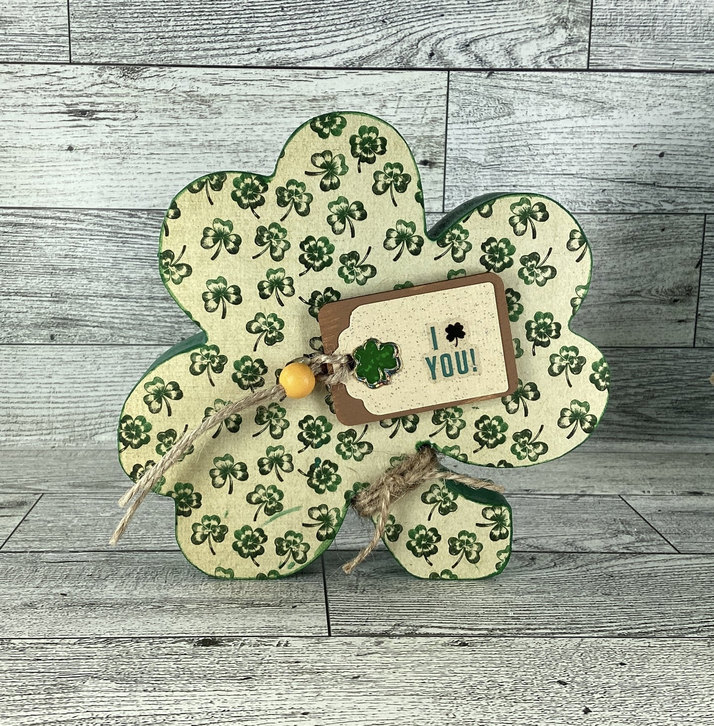 AGD Saint Patrick Decor - Chunky Wood Shamrock Sitter 3pc Set