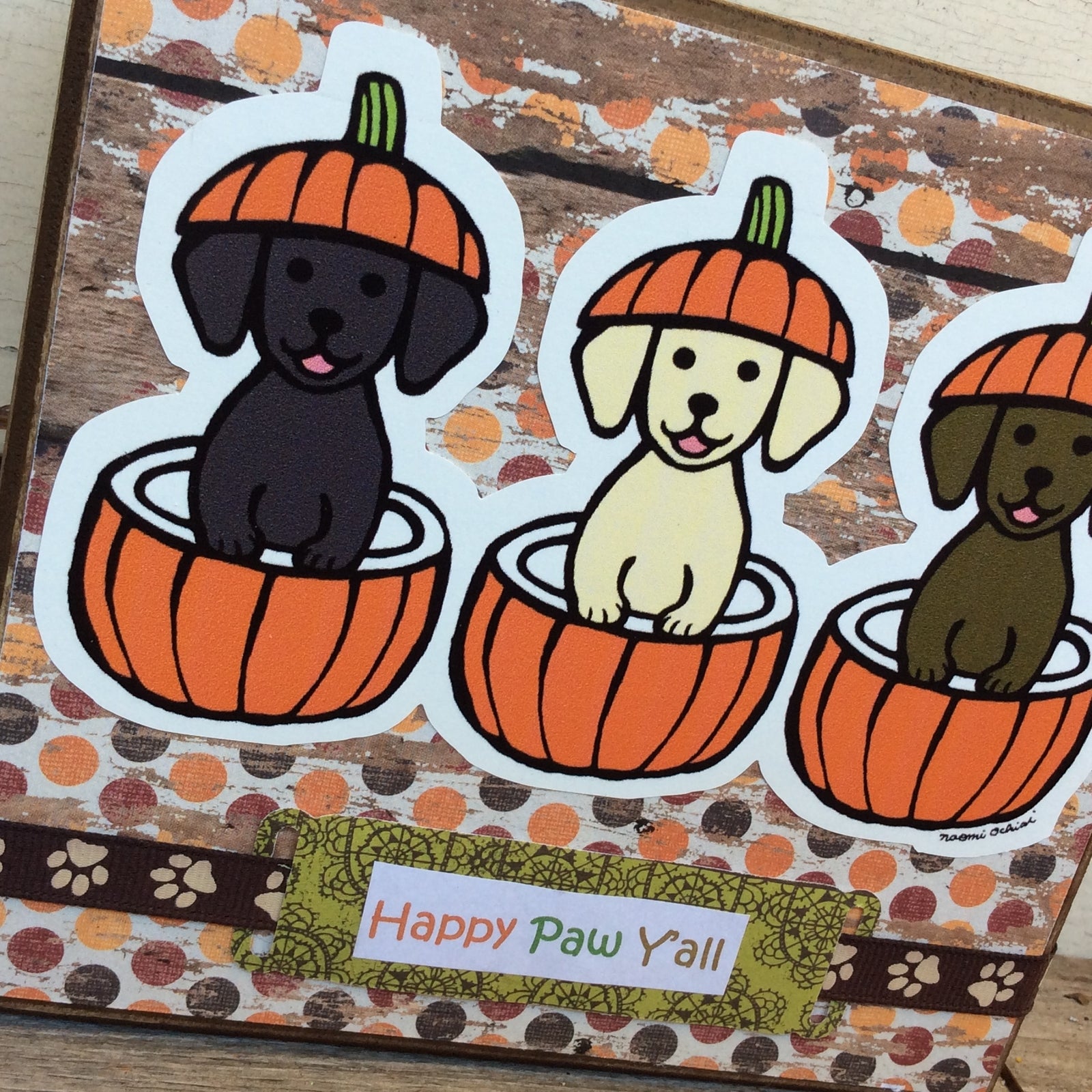 AGD Fall Decor - Happy Paw Y'all Puppy Dog Box Sign