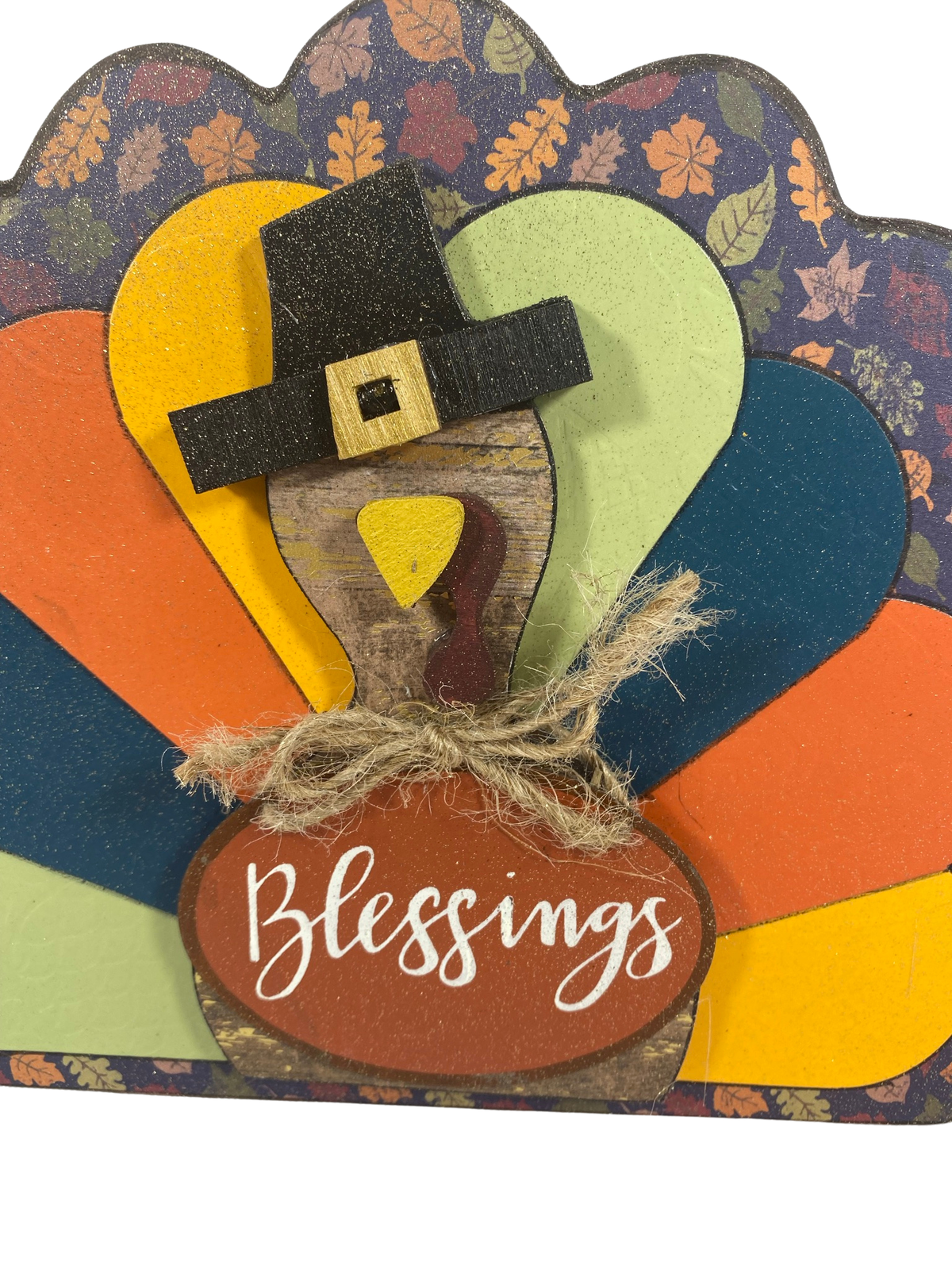 AGD Fall Decor - Reversible Blessed Chunky Wood Turkey Sign
