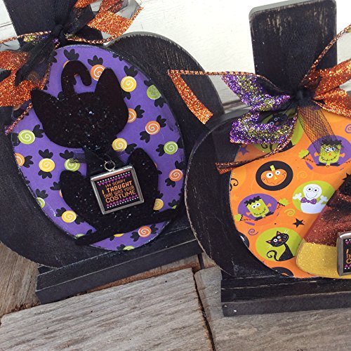AGD Halloween Decor - Black Cat Candy Corn Pumpkins 2pc Set