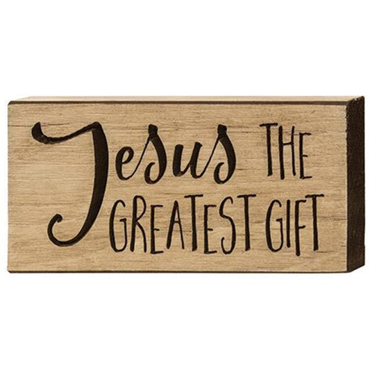 CWI Christmas Decor - Jesus Is The Greatest Gift Engraved Sign