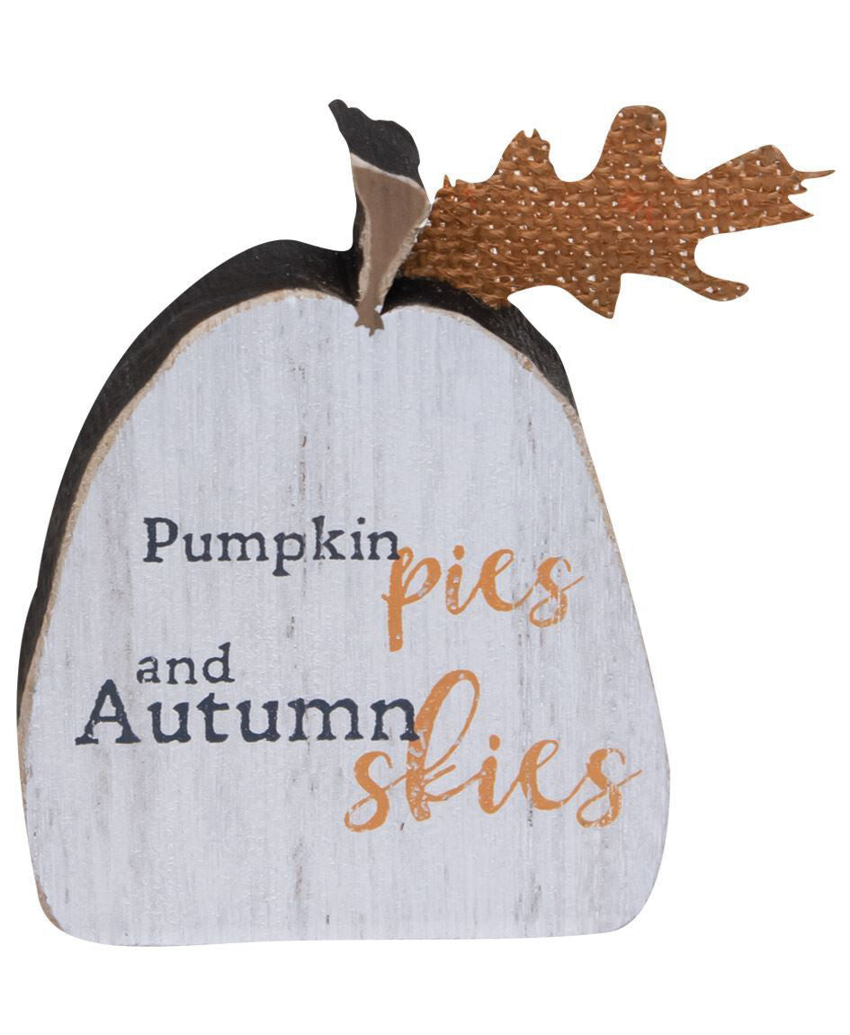 Small Prim Wood Pumpkin Sitters 3pc
