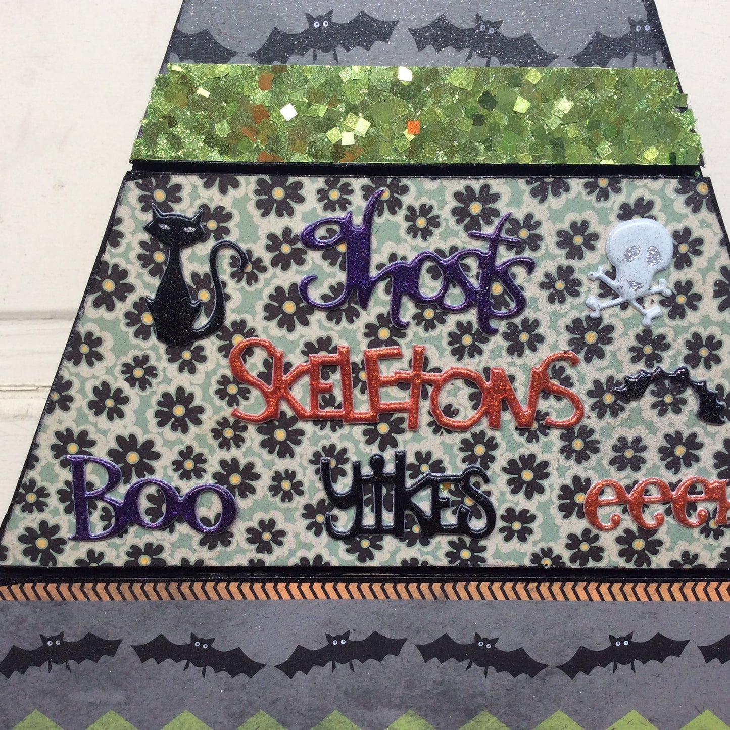 AGD Halloween Decor - Witch Hat Black Wood Slat Table Top Tree