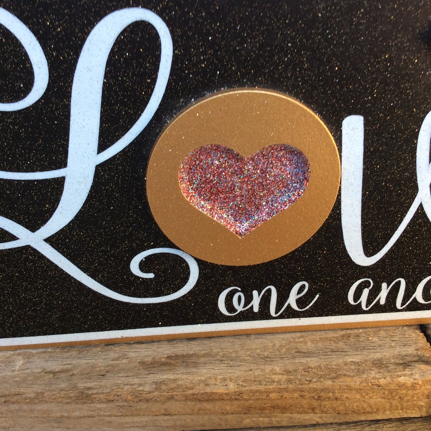 AGD Valentines Decor - Pink Silver Heart Love One Another Romans 13:8