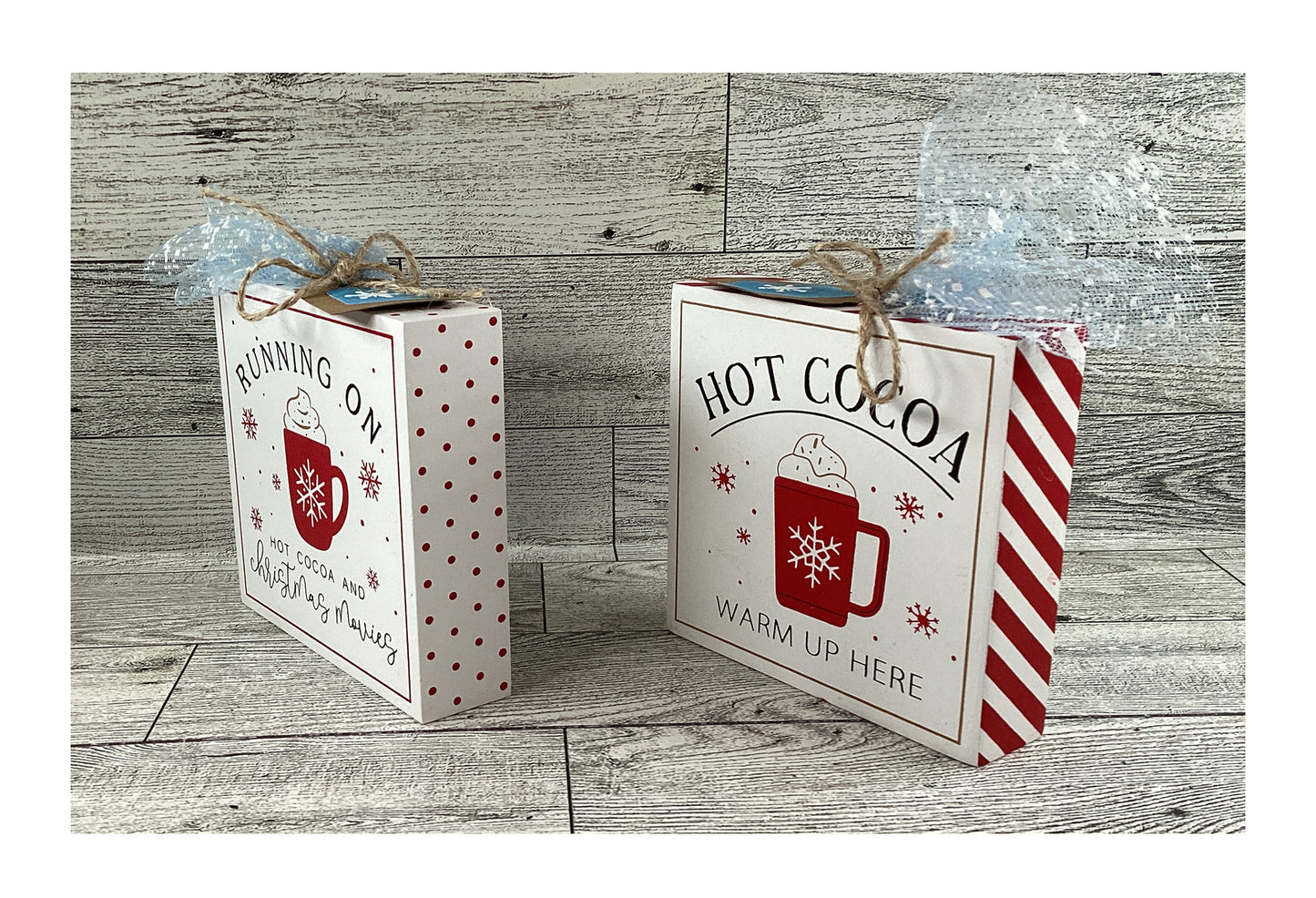 AGD Christmas Decor - Hot Chocolate Tier Tray Display 4pc Set