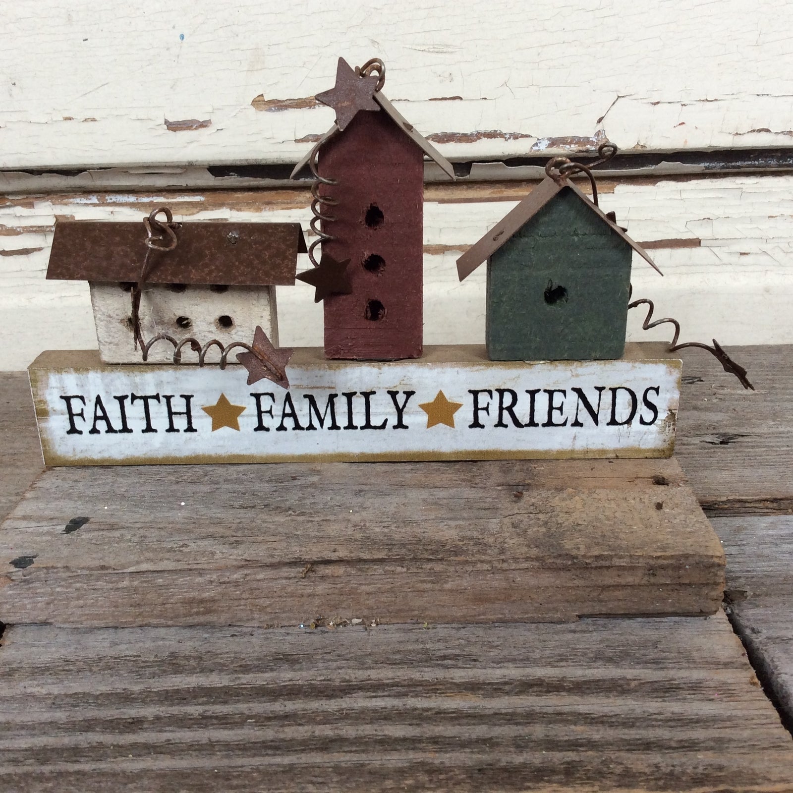 AGD Home Decor - Prim Faith Family Friends Mini Bird House
