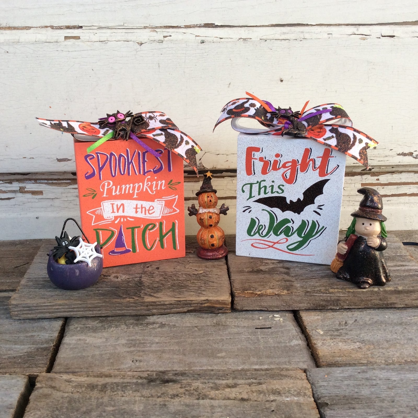 AGD Halloween Decor - Cute Witch Cauldron Spookiest  Fright Bundle 5pc Set