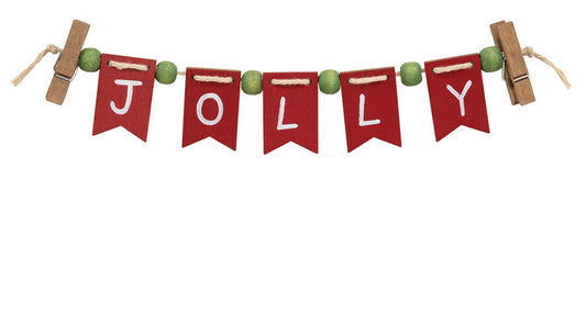 CWI Christmas Decor - Jolly Tier Tray Mini Small Banner Garland Clip