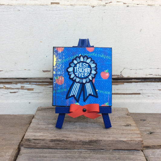 AGD School Gift - Best Teacher Ever Award Easel Display