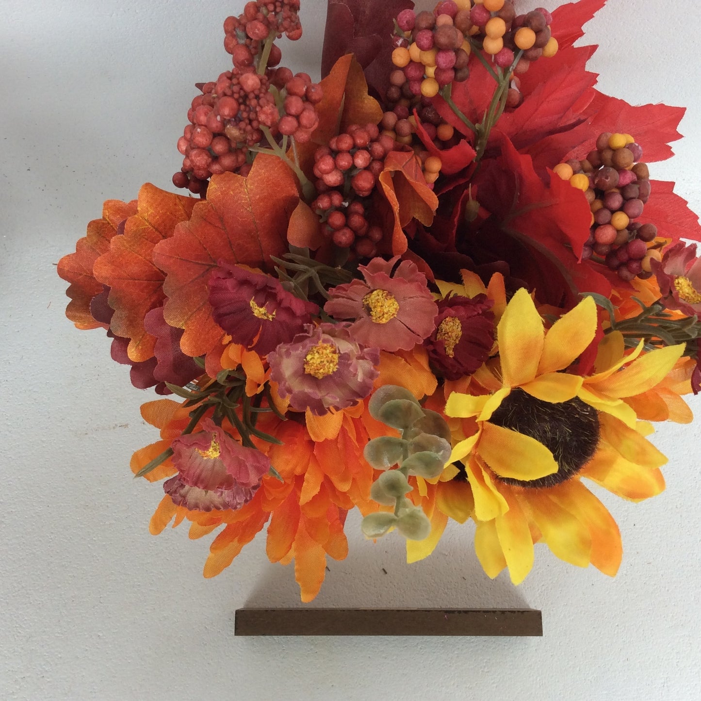 AGD Fall Decor - Owl Tin Filled Artificial Floral Display