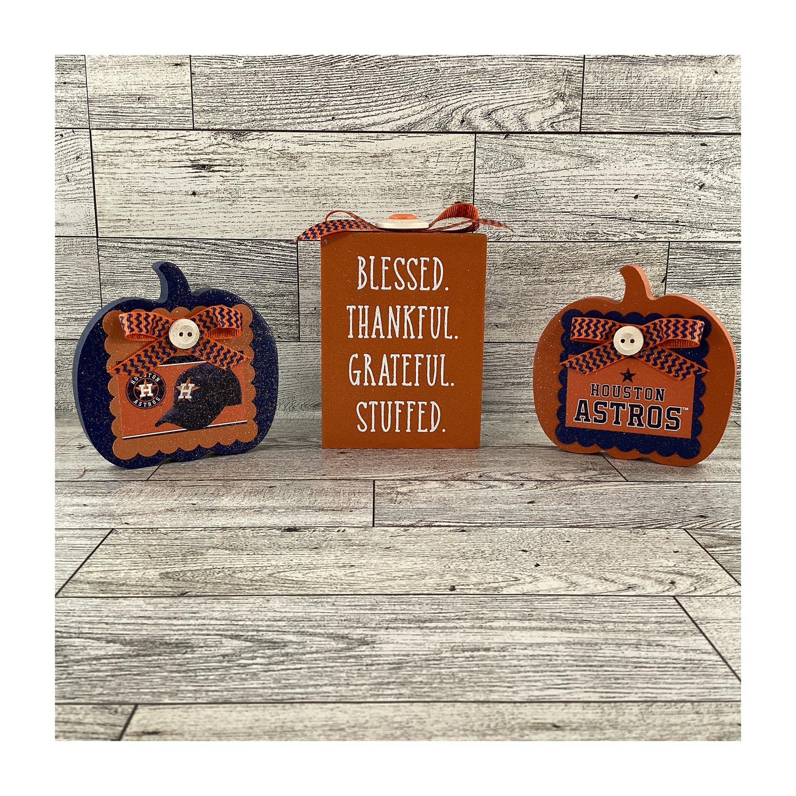 AGD Fall Decor -  Fall Baseball Gnomes Pumpkins Sign 5pc Set