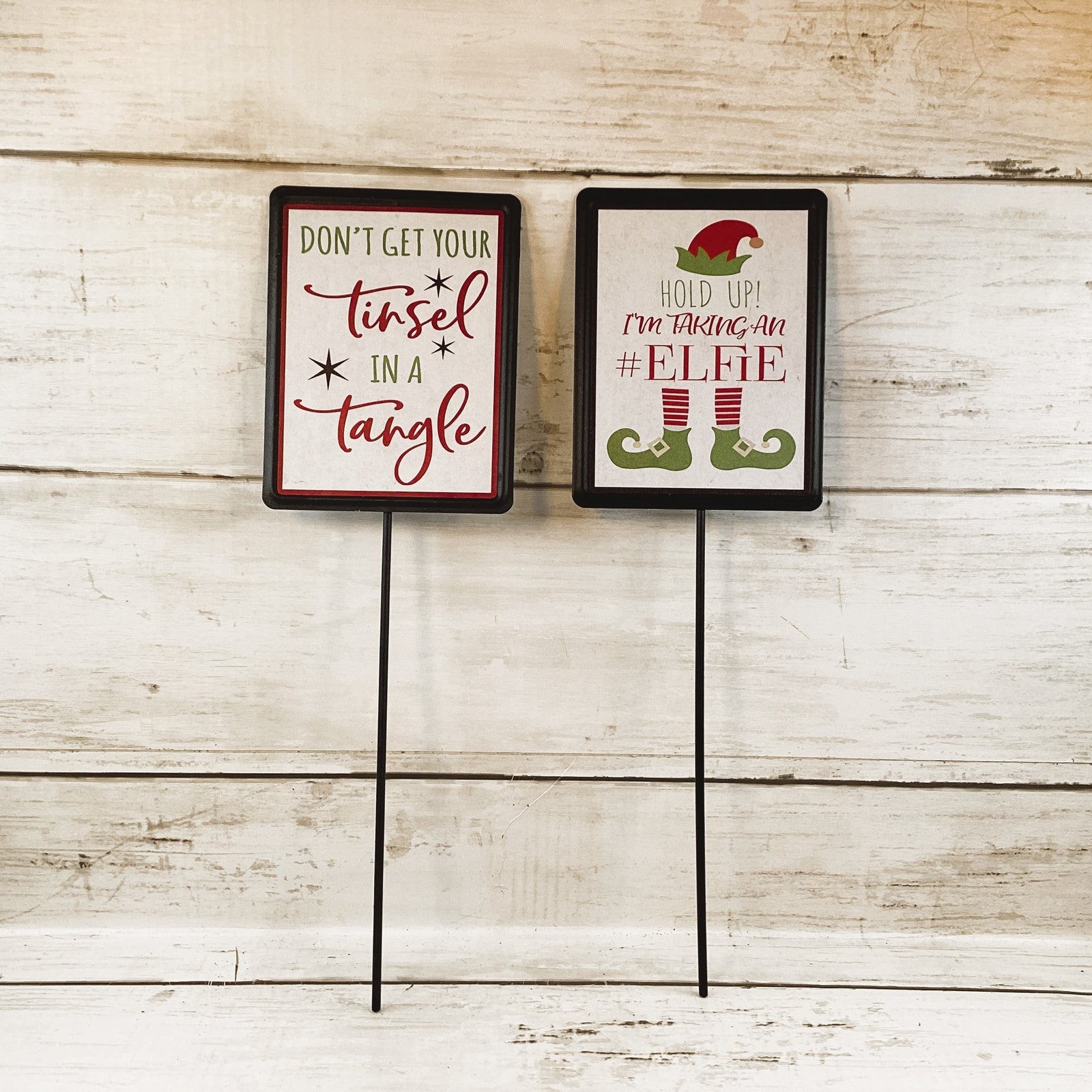 WM Christmas Decor - Photo Booth #Elf Elfie Floral Pick Sign