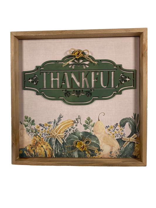 AGD Fall Decor - Welcome Thankful Reversible Inset Box Sign