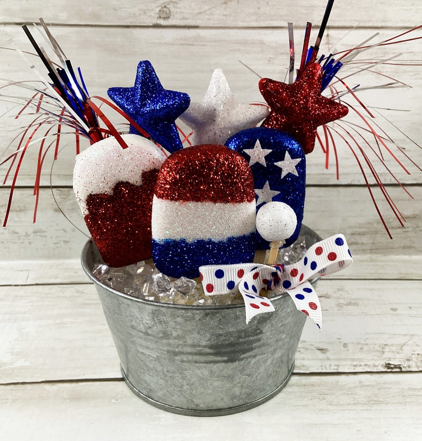 AGD Patriotic Decor - Faux Ice Cream Bars in Ice Tub Display
