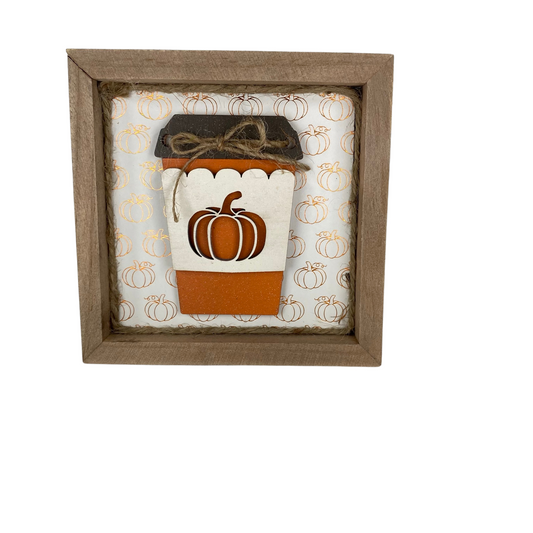 AGD Fall Decor - Pumpkin Spice 3-D Always Thankful Reversible Wood Box Sign