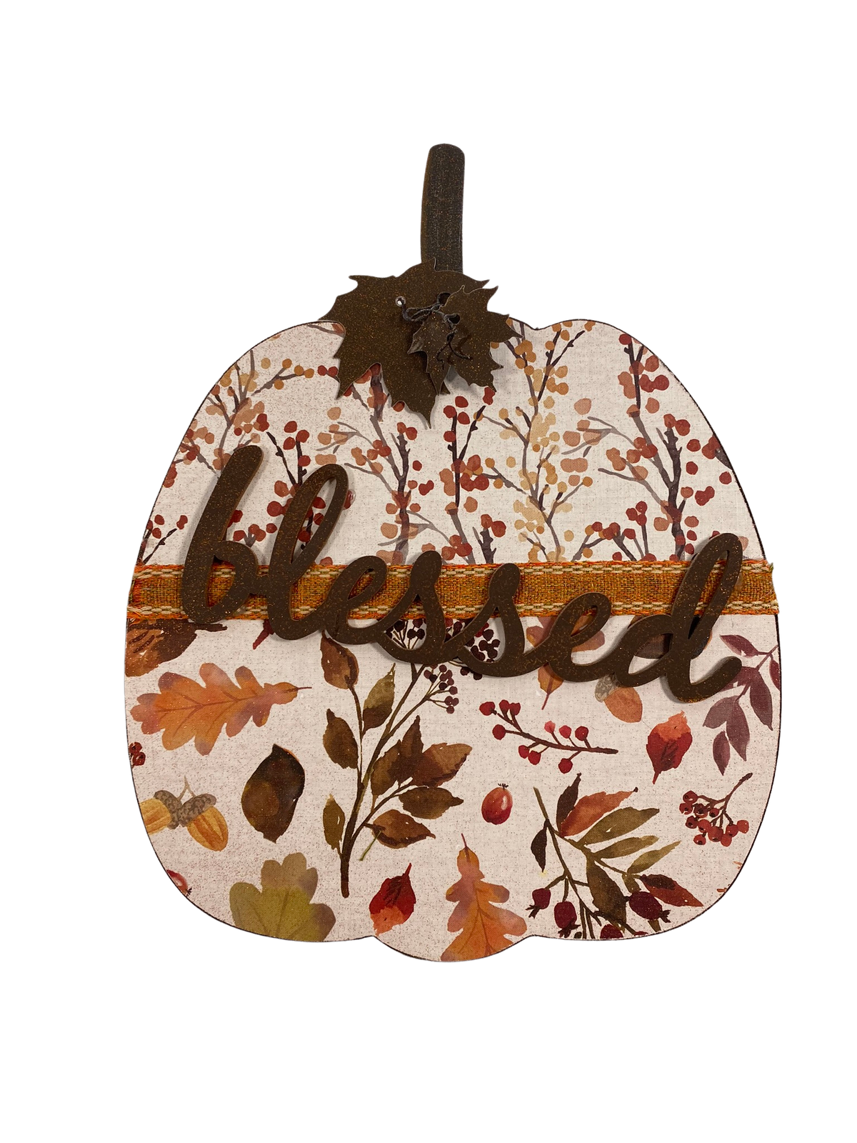 AGD Fall Decor - Thankful Blessed Easel-back Pumpkin Tabletop 2pc Set