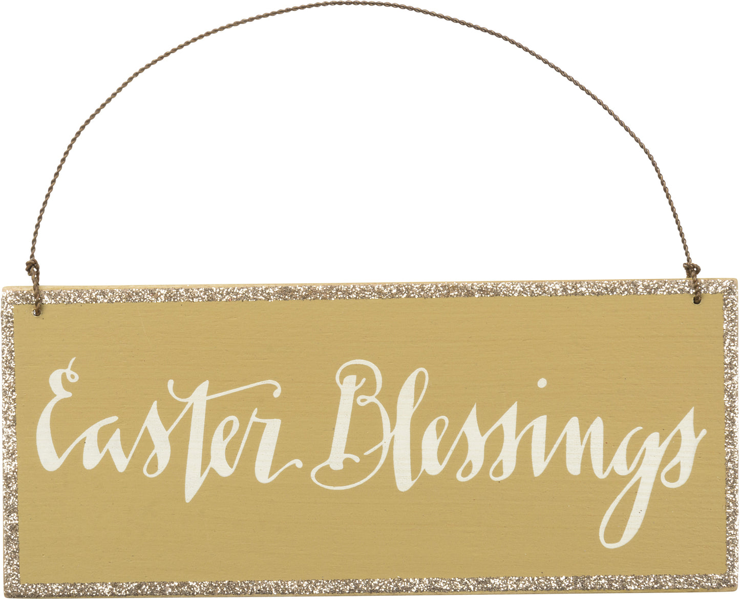 PBK Easter Decor - Easter Blessings Glitter Ornament Sign