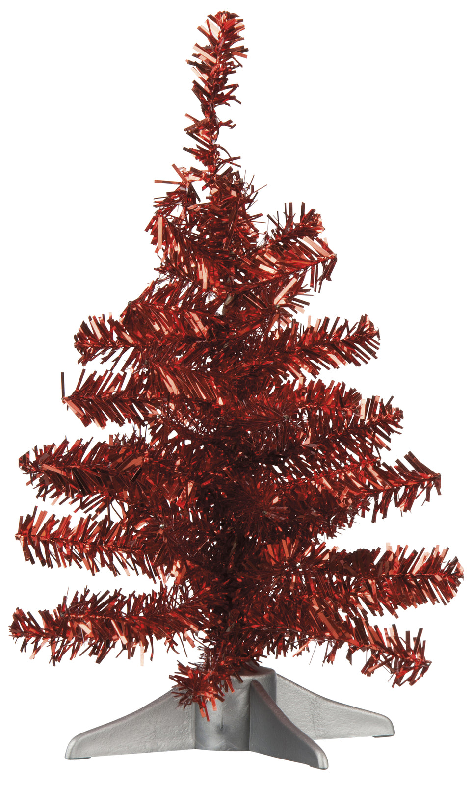 PBK Christmas Tinsel Trees - Bright Shiny Red 9inch 2pc. Set #28862