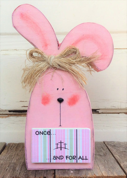 AGD Easter Decor – Once and For All Pink Bunny Tabletop Decor