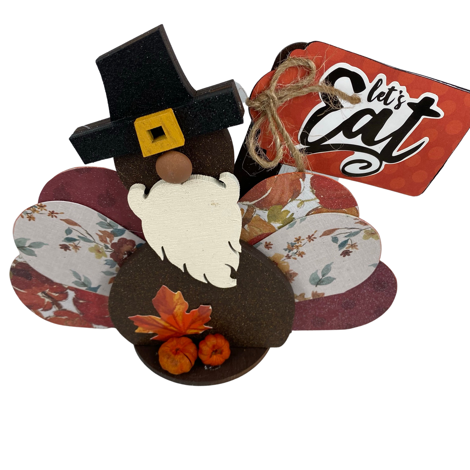 AGD Fall Decor - Fall Decor - Let's Eat Turkey Gnome Sitter