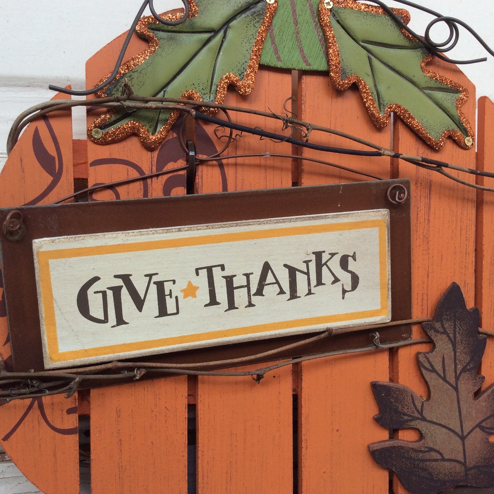 AG Designs Fall Decor - Wood Pallet Pumpkin Give Thanks #16FAL01