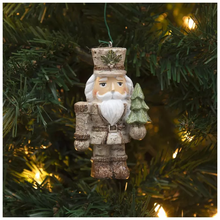 HL Christmas Decor  - Resin Woodland Nutcracker Ornaments 2pc Set