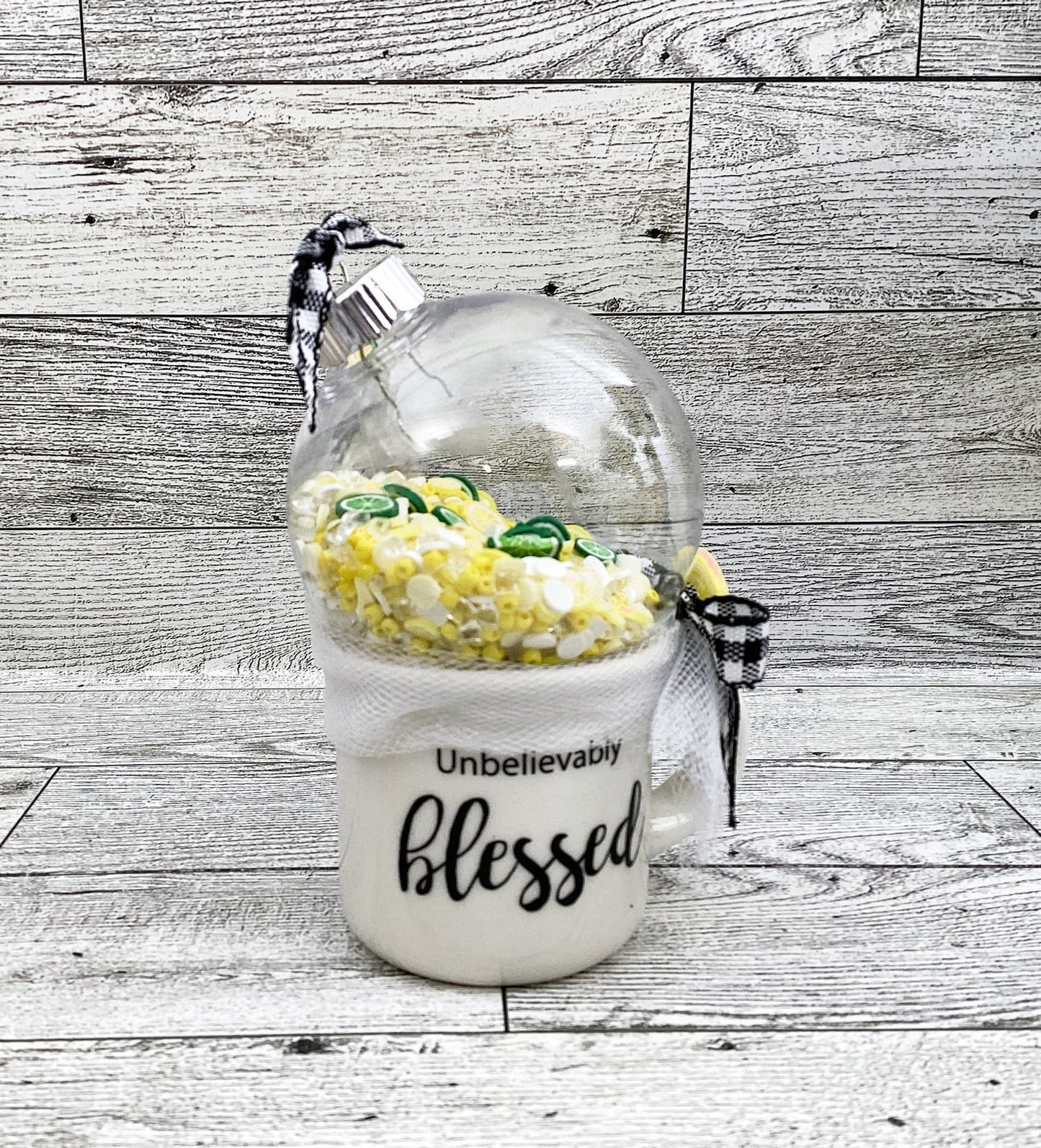 Summer Decor Lemon Mini Mug Shaker Cup, Homemade Lemonade Sign