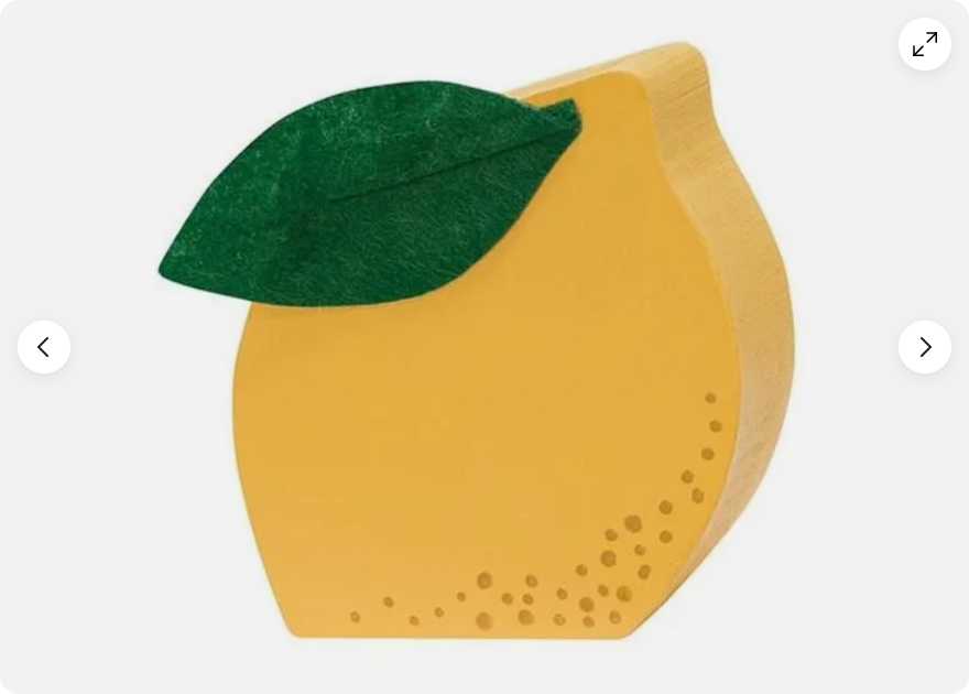 CWI Summer Decor - Chunky Wood Lemon Sitter Tier Tray