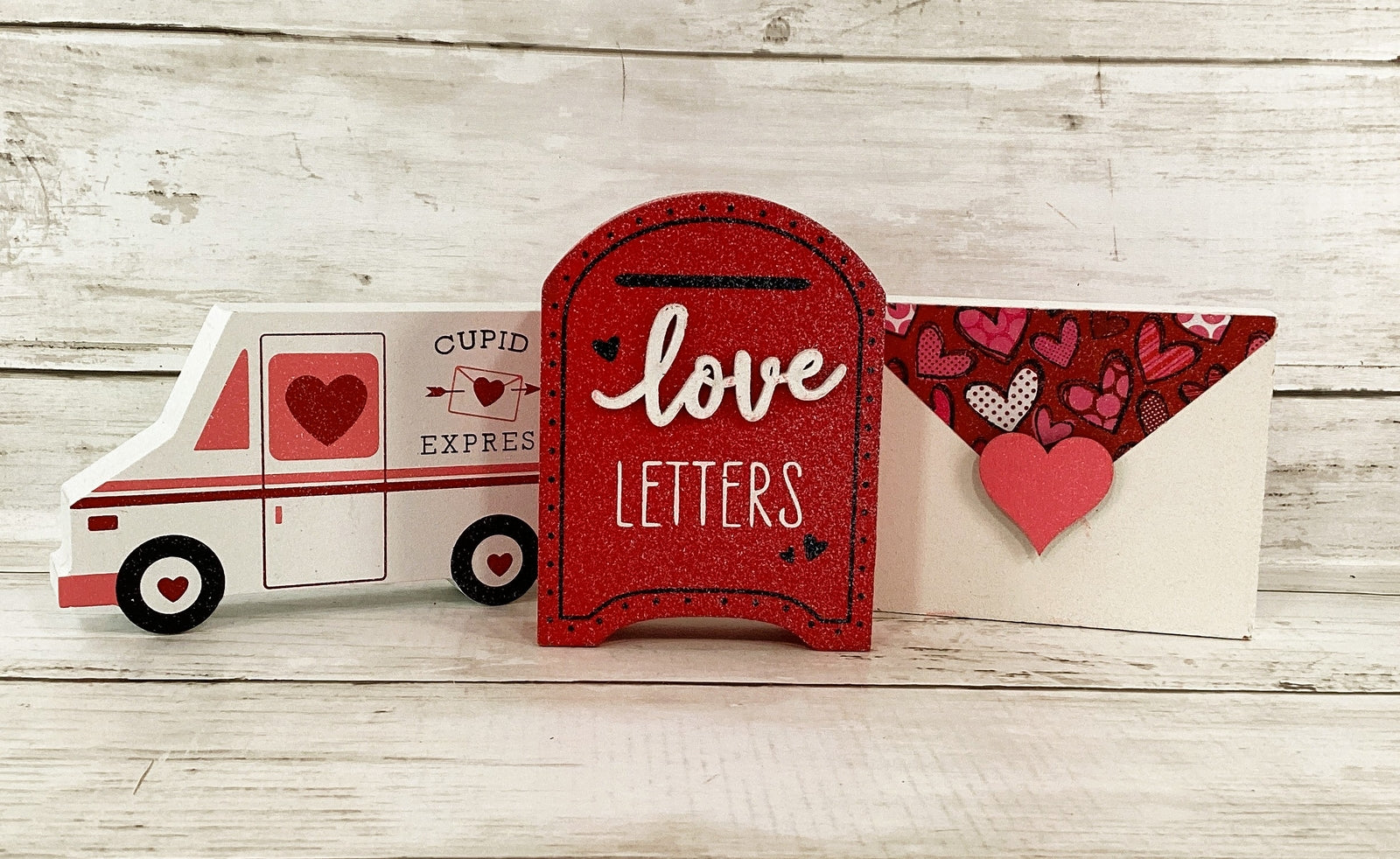 AGD Valentines Decor - Cupid Express Letter Mail Box Tier Tray 3pc