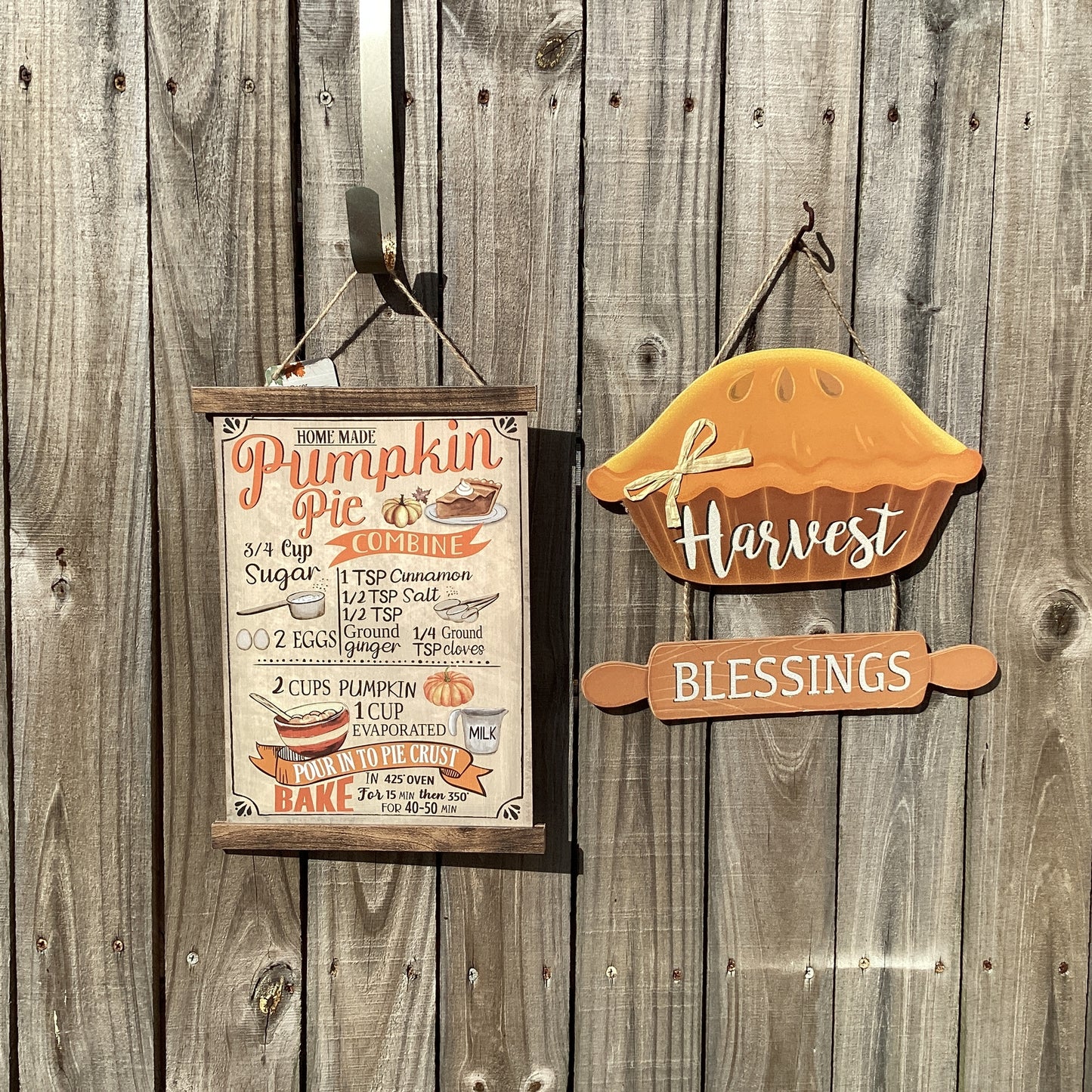 HL Fall Decor -  Home Made Pumpkin Pie Recipe Kitchen Sign