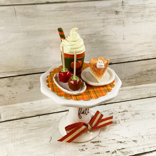 AGD Fall Decor - Pumpkin Spice Latte Pie Caramel Apple Risers 1pc