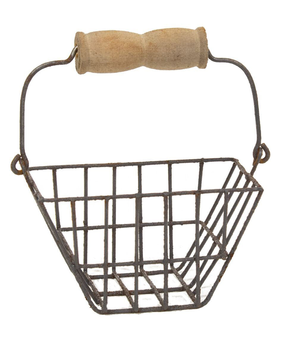 CWI Home Decor - Small Wire Egg Basket with Handle
