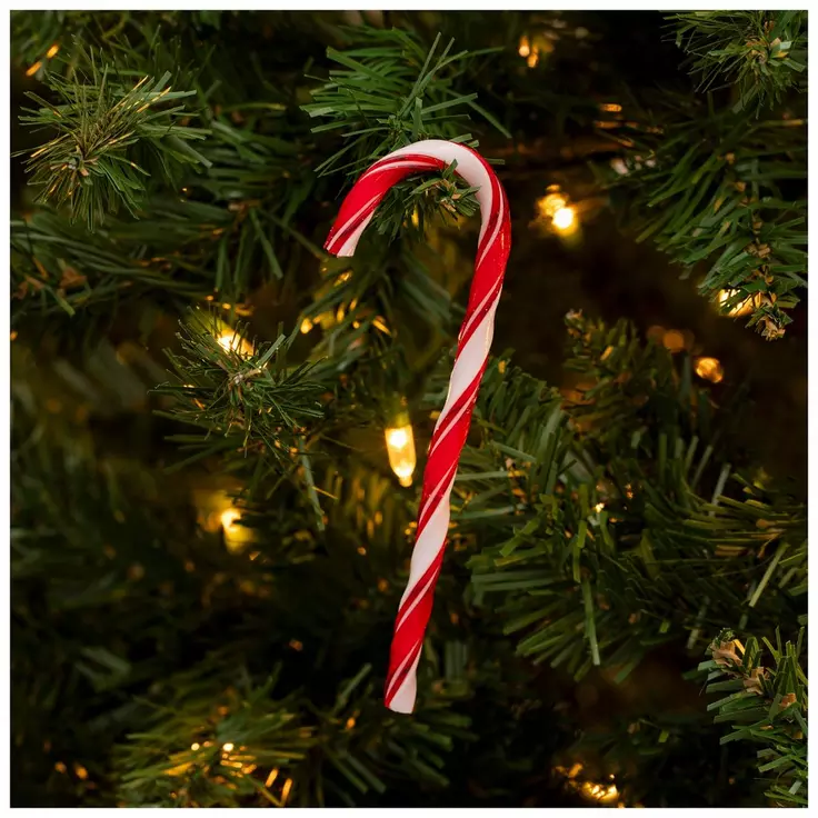 HL Christmas Supply - Red White Plastic 5-inch Candy Cane 48pc Set