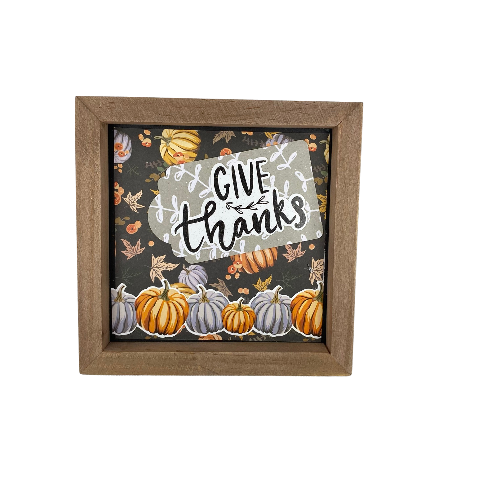 AGD Fall Decor -  Welcome Autumn Give Thanks Season Reversible Inset Wood Sign