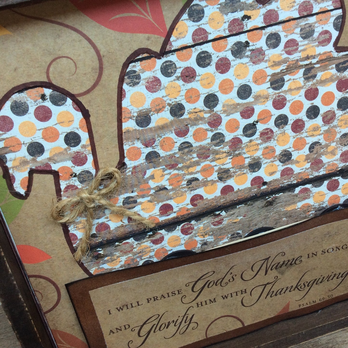 AGD Fall Decor -  Prim Praise Glorify God's Name Turkey Inset Sign