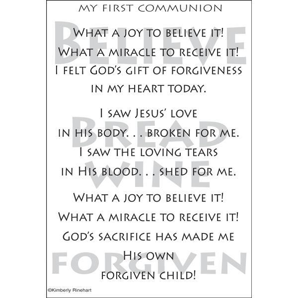 ITT Craft Supply - First Communion Poem For A Page Sticker Sheet