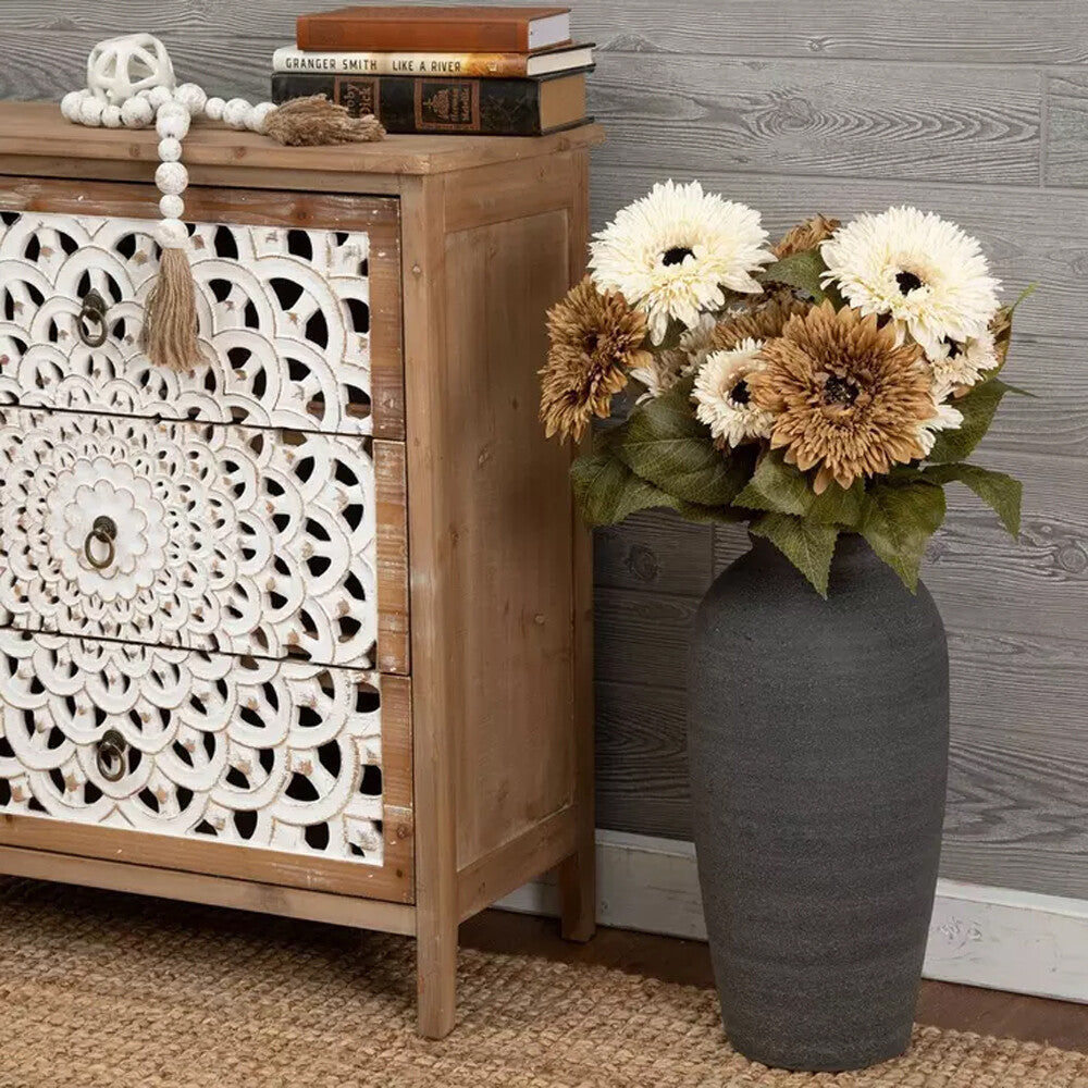 HL  Fall Supply - Cream Almond Teddy Bear Sunflower Floral Bush 3pc Set