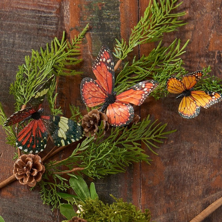 RAZ Imports Fall Decor - Butterfly Cedar Spray Picks (6)