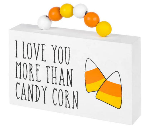 Collins Halloween Decor - Love You More Than Candy Corn Box Sign