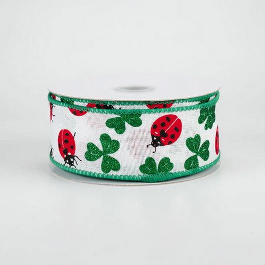 St Patrick's Craft Supply - Ladybugs Lady Bug Shamrock 1.5-in x 10yds