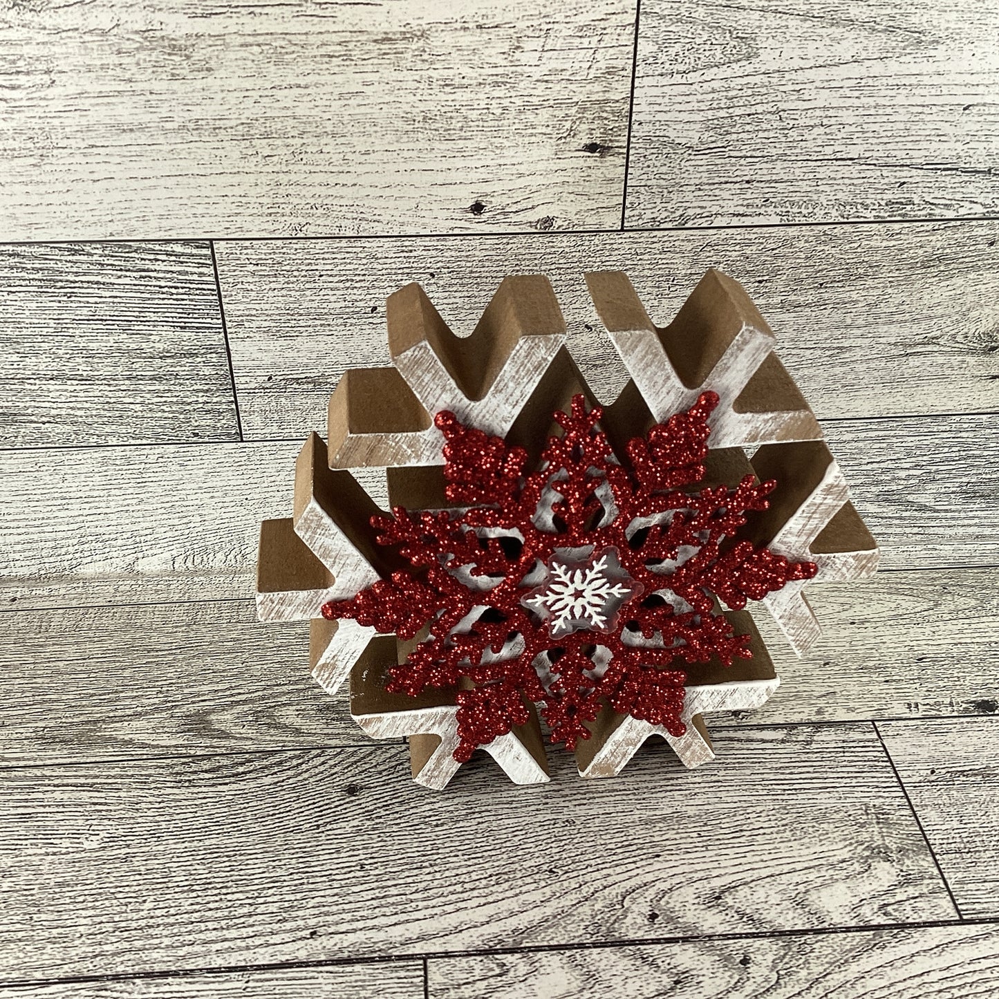 AGD Christmas Decor - Snowflake Kisses Blizzard Tier Tray 2pc Set