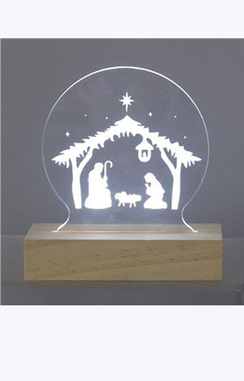 Youngs Christmas Decor - LED Acrylic Light Up Nativity A